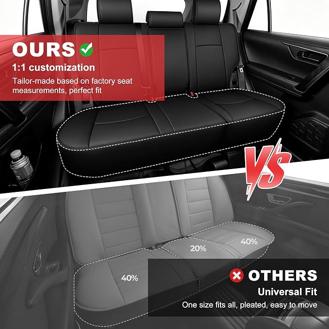 TTX LIGHTING Custom Fit for Toyota 4Runner Seat Covers 2010-2024 5-Seats | Original Seat Pattern | Full Coverage | Easy Install | Waterproof | Faux Leather | Shield Your Car Seats - Image 5