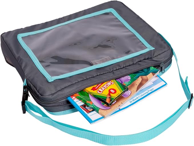 J.L. Childress 3-IN-1 Kids Car Travel Tray & Tablet Holder, Grey Teal - Image 10