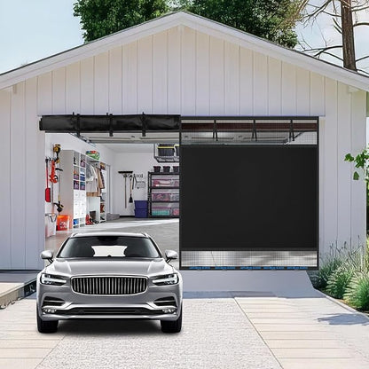 Privacy Garage Door Screen Blackout for 1 Car Garage- 8x7FT Heavy Duty Magnetic Garage Screen, Thicker 265g/㎡ Mesh, Hands Free, Magnetic Privacy Garage Screen Door - Image 7