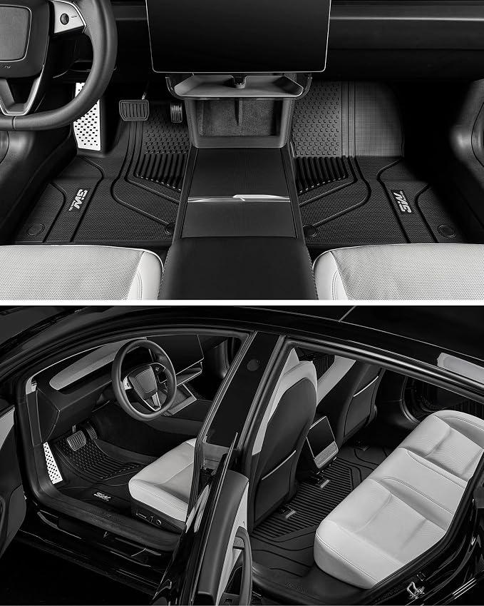 3W Floor Mats with Metal Pedal for Tesla Model 3 Highland 2024-2026 | Full Set with Seatback Protector, TPE All Weather Custom Fit Rear Trunk Mat,Cargo Liner Model 3 Accessories, Black - Image 4