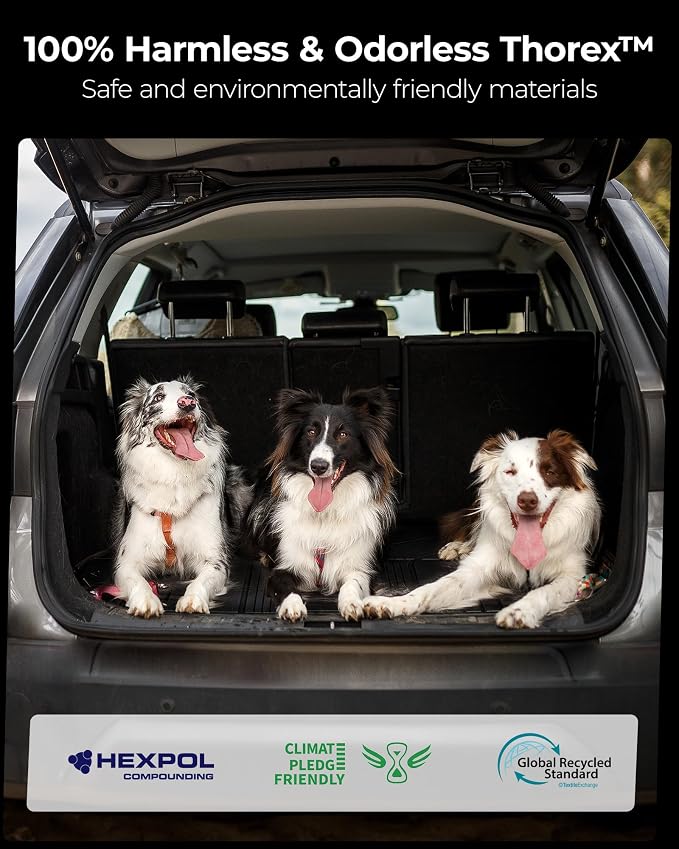 3W Cargo Liner Fit for Tesla Model X 6 Seats 2022-2025(Not for 2026) | All Weather TPE Custom Fit Floor Liners for Front and Rear Trunk Full Set Car Mats Black, Over 10 Years Lifespan - Image 6