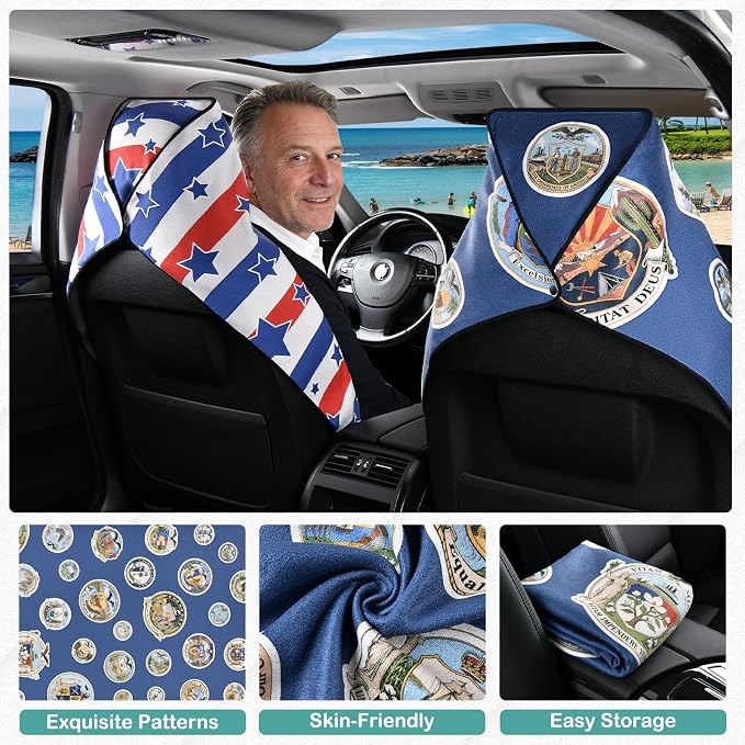 FLORICH Microfiber Towel Seat Covers for Cars, Sweating Car Seat Cover for Post Gym Workout, Running, Swimming, Beach and Hiking, Universal Fit Non-Slip Car Seat Towel Cover for Cars Trucks SUV - Image 6