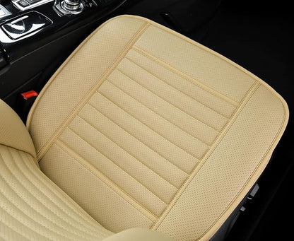 2pc Car Seat Covers, Luxury Car Protectors,Universal Anti-Slip Driver Seat Covers, Edge WrappingsFront Car Seat Covers with PU Leather(Beige) - Image 4