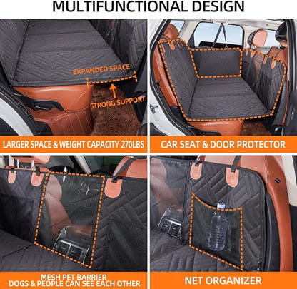 Hard Bottom Dog Car Seat Cover for Back Seat,Seat Extender for Dogs | Strong Support,More Rest Space,Waterproof, Scratch Resistant,Car Seat Protector,Dog Hammock for Car/SUV/Small Truck - Image 4