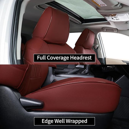 EKR Corolla Seat Cover Custom Fit for Toyota Corolla 2020 2021 2022 L/LE,Leather Car Seat Cover Full Set-Faux Leather(Burgundy) - Image 2