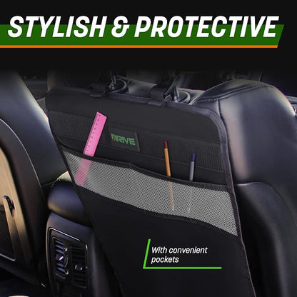 DRIVE AUTO PRODUCTS - 2 Pack Car Seat Back Protectors, Reversible Kick Mats - Gray - Image 8