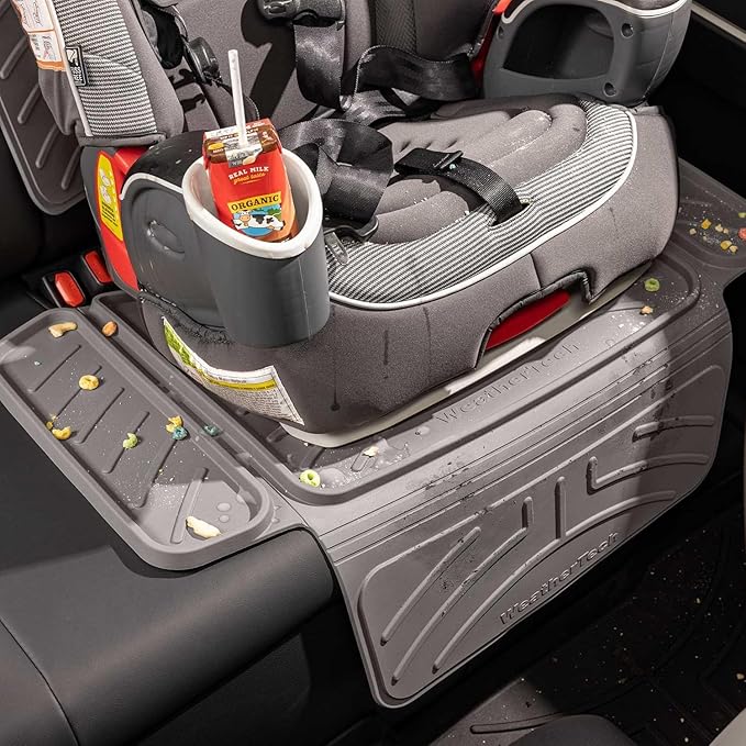 WeatherTech Child Car Seat Protector with Back | Spill Protection, Prevents Seat Compression, Grey - Image 6