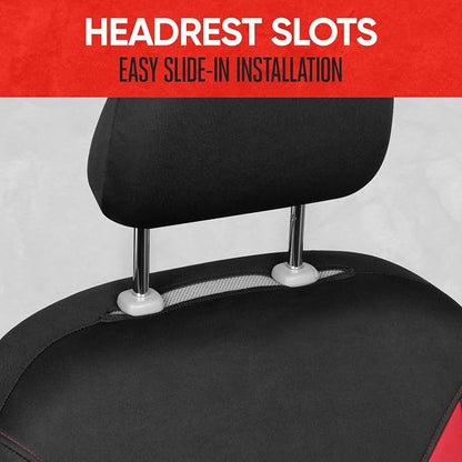 Motor Trend SpillGuard 2 Red Seat Covers for Cars & Seat Covers for Trucks - Neoprene Lining Waterproof Car Seat Covers Front Seats Only - SUV Seat Covers Protector - Forros para Asientos de Carro - Image 4