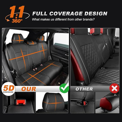 Custom Fit Seat Covers for Honda CRV: 2023 2024 2025 2026 | Front&Rear Full Set Faux Leather Waterproof Airbag Compatible Car CR-V Sat Cover (5 Seats,Black) - Image 6
