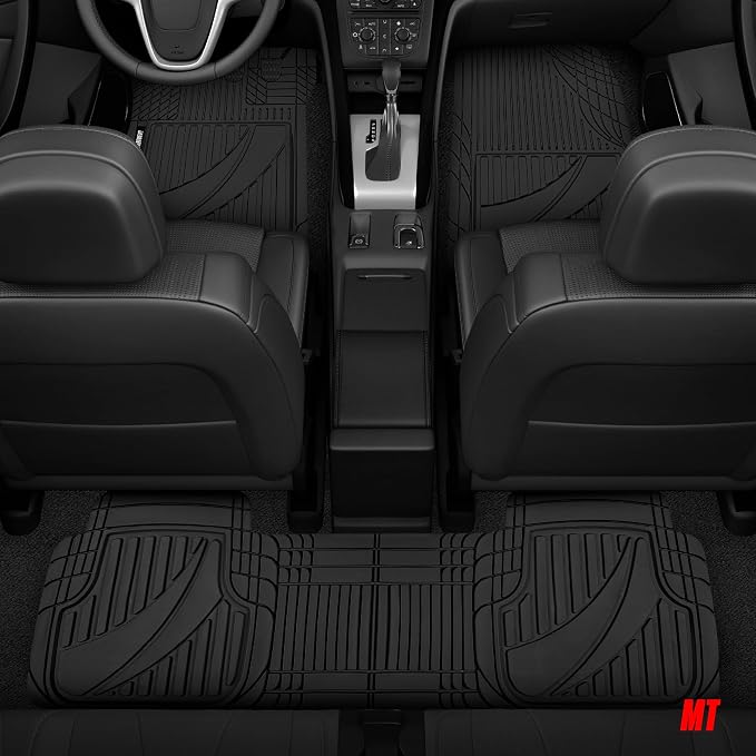 Motor Trend FlexTough Advanced Heavy Duty Black Rubber Car Floor Mats & Cargo Liner for SUV & Car Full Set - Universal Trim to Fit All Weather Automotive Floor Mat & Cargo Liners for SUV, Car, & Van - Image 8