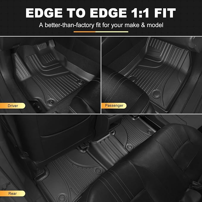 AOMSAZTO Floor Mats for Toyota Prius 2010-2015 (Not for Plug-in, V or C) | Custom Fit Floor Liners & Cargo Liner All-weather Easy to Clean Heavy Duty Waterproof Trunk Mat - Image 3