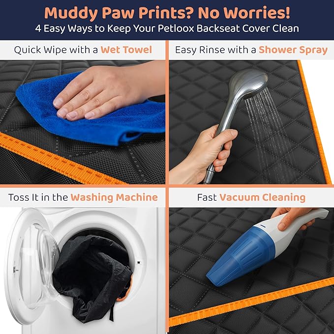 XL Dog Car Seat Cover for Back Seat, Waterproof Hammock for Car, SUV & Truck, Non-Slip Backseat Cover for Dogs, Heavy-Duty Dog Hammock Style Seat Protector Pets, Easy to Install & Clean - Image 5
