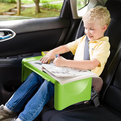HearthSong Foldable Lap Desk for Kids with Storage - Ideal Floor Desk for Drawing, Studying, Portable Folding Travel Lap Table, Versatile Bed Desk & Lap Tray, Green - Image 9