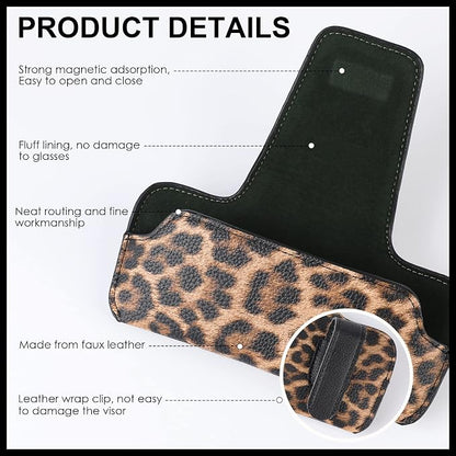 Sunglass Holder for Car Visor, Car Sunglasses Holder Leather, Eyeglasses Holder Glasses Storage Case Visor Accessories - Image 8