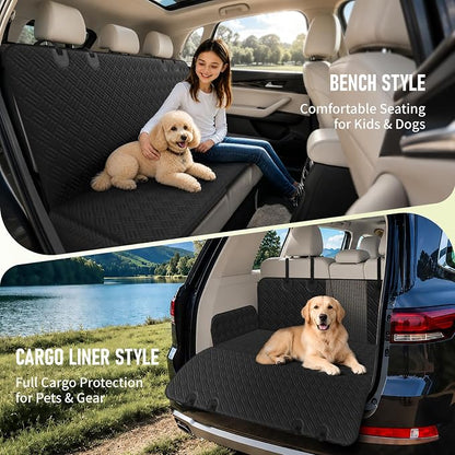 Dog Car Seat Cover for Back Seat, Waterproof 600D Oxford Dog Hammock | for Cars/SUVs/Trucks, Non-Slip Scratch Proof Pet Car Seat Protector with Mesh Window, Easy to Clean & Install, 54 Inch - Image 7
