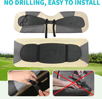 10L0L Golf Cart Seat Covers for Yamaha EZGO Club Car Seat Towel Cushion | Breathable Mesh All-Season Front/Rear Seat Blanket, UV Resistant, Cool Comfort, Machine Washable, Easy On, Great Golf Gift - Image 6