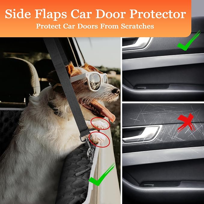 Mancro Waterproof Dog Hammock for Truck, Compatible with F150/RAM, Orange | Visible Mesh Window,Great Gift,Storage Pockets,Effortless Cleaning, designed for full-size trucks, water-resistant polyester - Image 5