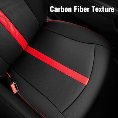 DiffCar® for Ford F150 Seat Covers 2015-2023 2024 2025 2026, Black/Red | Full Set Faux Nappa Leather, SuperCrew & Crew Cab XL XLT Only, Custom Fit Truck Accessories Car Seat Protectors for F-150 - Image 8