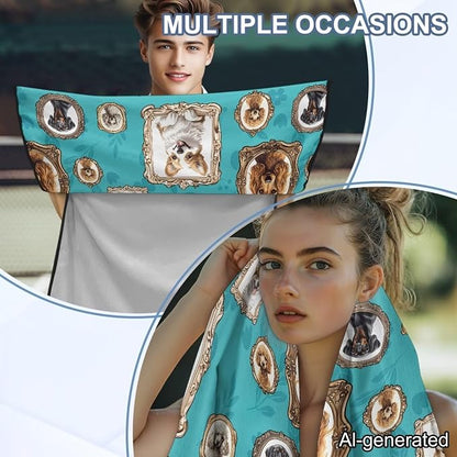 Horeset Picture Frame Dog Car Seat Towel Covers Stain Resistant Sports Car Towel Mat Easy Install Breathable Auto Front Seats Protector Automotive Accessories - Image 7