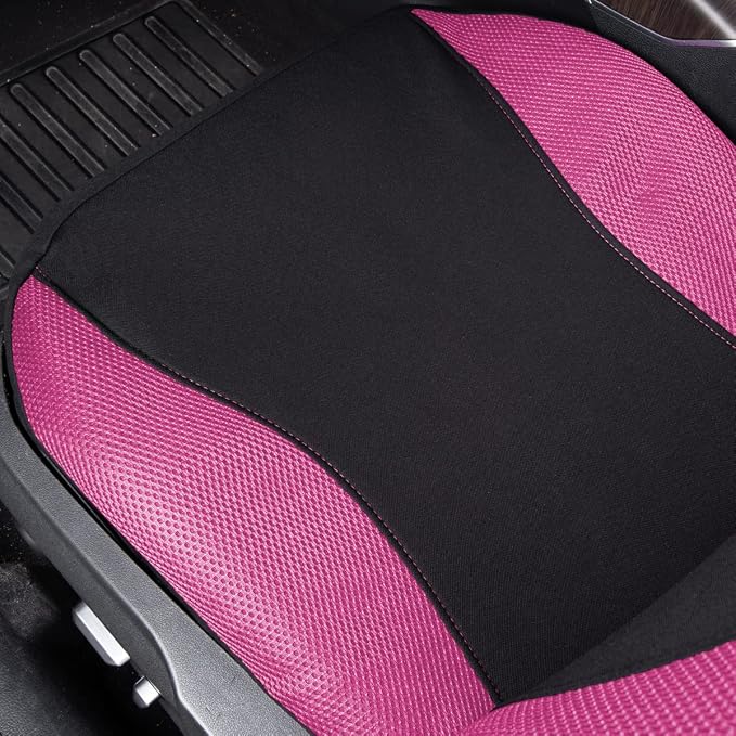 Flying Banner Butterfly car seat Covers ful Set Fashion Universal Lady Woman Female Rear Bench Split Colorized (2 Fronts, Pink) - Image 8