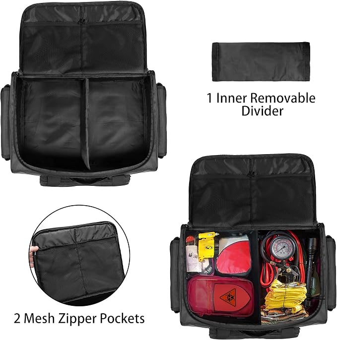 samdew Underseat Storage Bag Fit for SuperCrew Cab, Medium, Bag Only | Truck Under Seat Organizer for Most Full Size Trucks, with 1 Detachable Inner Divider, Anti-Slip Bottom & Multi-pockets - Image 4