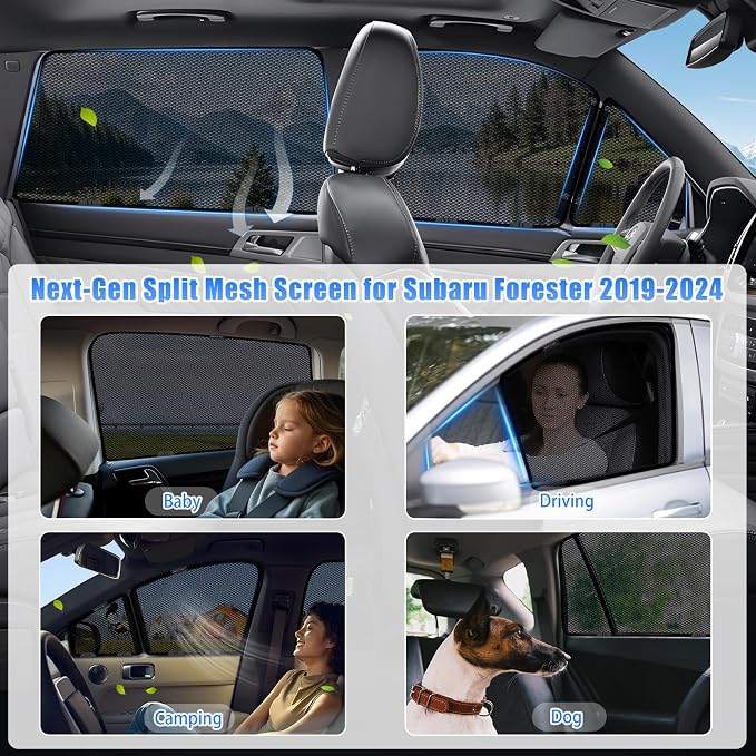 ZATOOTO Subaru Forester Sun Shade 2019-2024, UV Heat Protection | 99% UV Block, Heat Reduction, Camping Privacy, Strong Magnets, Baby Pet Protection, Road Trip Comfort, Easy Install - Image 4