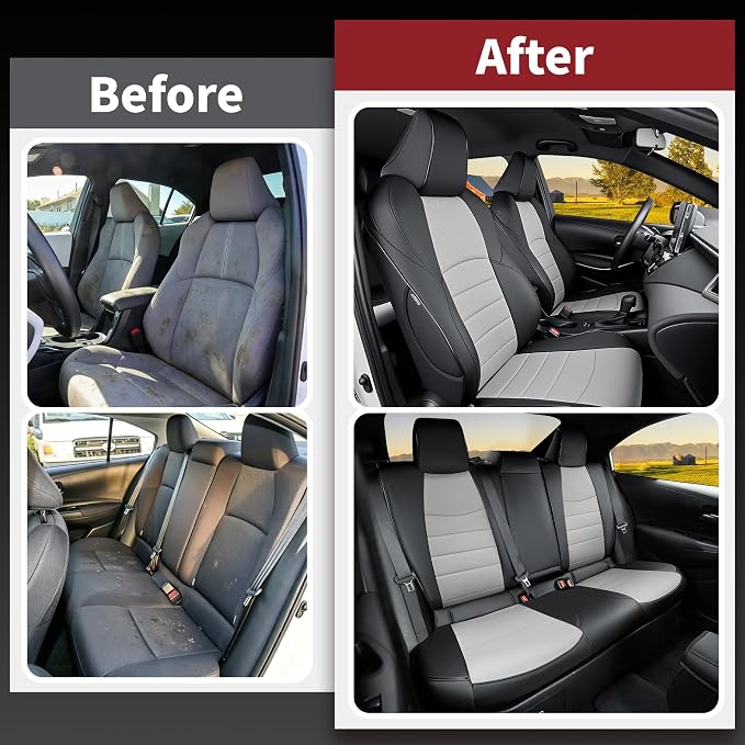 HKZ Customized Special seat Cover for Toyota Corolla (Black+Grey, 2020-2022 Corolla XSE) - Image 6