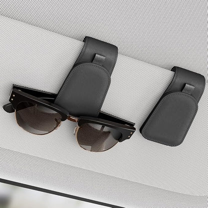 Sotfamily Magnetic Sunglass Holder for Car Visor, 2 Packs, Faux Leather | Strong Magnetism, for Most Car Visors, No Marks on Visor, Gift-Ready Packaging, Sunglass Organizer, Car Accessories for Men by Sotfamily