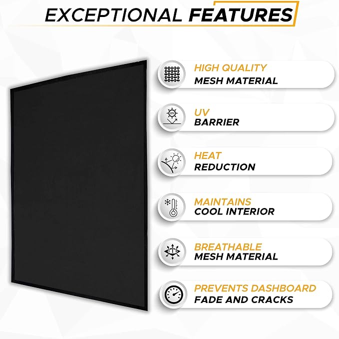 EcoNour Car Sunroof Sunshade Cover 2023 Updated | Car Window Screens | for Camping with Sun Glare, UV Rays | Moonroof Cover with Breathable Mesh Sun Shade | Enhanced Magnetic Stripes , 38" x 24" - Image 3