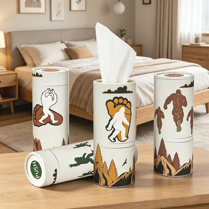 Car Tissue Holder 4 Pack, Bigfoot Tissue Box Cylinder for Car Cup Holder - Image 7