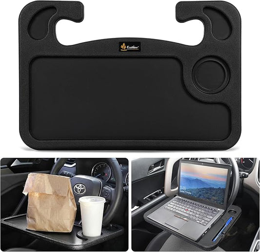 EcoNour 2-in-1 Steering Wheel Desk for Toyota RAV4 2019-2024 2025 | Car Tray Table | Laptop Car Mount with Pen Holder Food Tray for Eating with Drinks Holder Multipurpose Travel Car Accessories by EcoNour