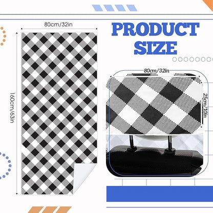 Hahafelt 2 Pack Car Seat Towel Cover with Storage Bag, Retro Plaid | 63 x 32 in Car Towel Seat Cover Non Slip Waterproof, Gym Workout Swimming Running, Machine Washable Sweat Absorbent Protector - Image 2