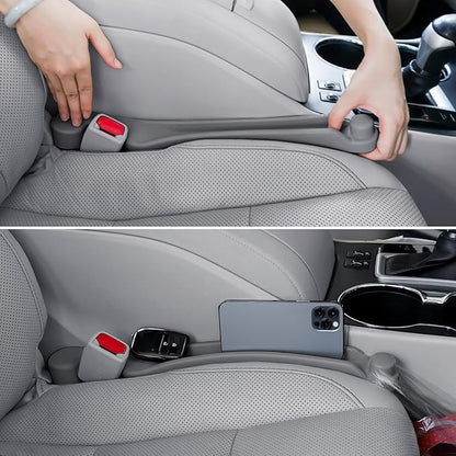 Givifive Car Seat Gap Filler Organizer 2Pack Soft Foam 3IN1 Multifunctional | Seat Side Gap Filler Strip with Slot & Hook Universal Fit Car SUV Truck Fill The Gap Between Seat & Console (Narrow Gray) by Givifive
