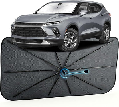 Car Windshield Sun Shade Umbrella for Chevrolet Blazer 2019-2026, 1:1 Fit | [Reflective Coated Fabric] Car Shades Sun Visor Keep Car Cool and Protects Interior, Sunshade Umbrella for Front Window by MakeLifeBetter