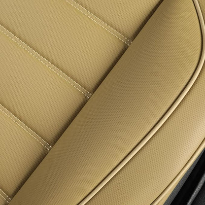 1 Pack Leather Front Car Seat Covers,Bottom Seat Covers for Cars,Driver Car Seat Cover,Luxury Seat Protectors,Waterproof,Full Wrap,for Most Vehicles,Sedan,Truck,SUV(Beige) - Image 8