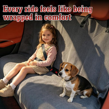 Car Seat Cover Towel, Waterproof Sweat Absorbent Back Seat Protector for Sedans SUVs & Minivans, Non-Slip Machine Washable Rear Bench Cover for Post-Gym, Beach, Pets & Kids (Gray) - Image 2