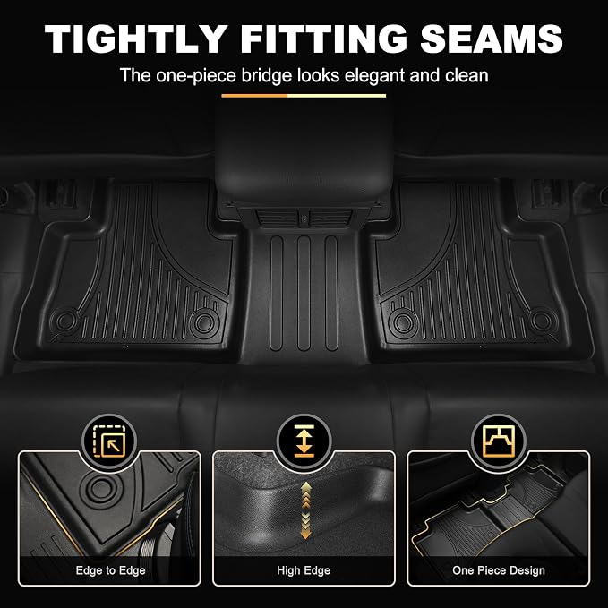 AOMSAZTO Floor Mats for Toyota Highlander 2020-2026 7 Seats (Gas & Hybrid) | Not for Grand Highlander, Custom Fit All-weather Protection Cargo Liner & Seat Back Mat Waterproof Easy to Clean Heavy Duty - Image 7
