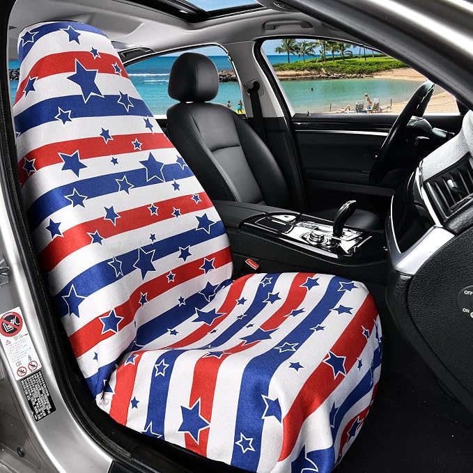 FLORICH Car Seat Cover Towel, Car Seat Protector Front Seats, Sweat Towel Car Seat Covers for Post Gym Workout, Running, Swimming and Beach, Non-Slip Car Seat Towel Covers Fit for Most Cars Trucks SUV - Image 2