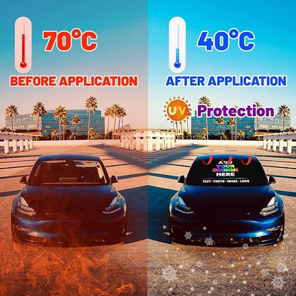 Custom Car Windshield Sun Shade Umbrella Personalized Car Shade Umbrella with Photo Text Design Foldable Sunshade - Image 4