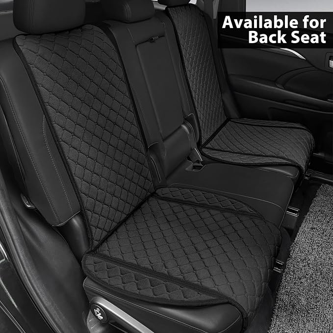 surpassme Comfortable Car Seat Covers Universal Front Seat Covers for Car Accessories, Padded Car Interior Covers for Automotive, SUV, Truck, and Van(Black) - Image 3