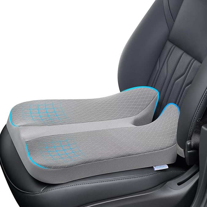 anzhixiu Elevated Car Seat Cushion for Improved View- Reduces Lower Back Pressure- Gray by Anzhixiu