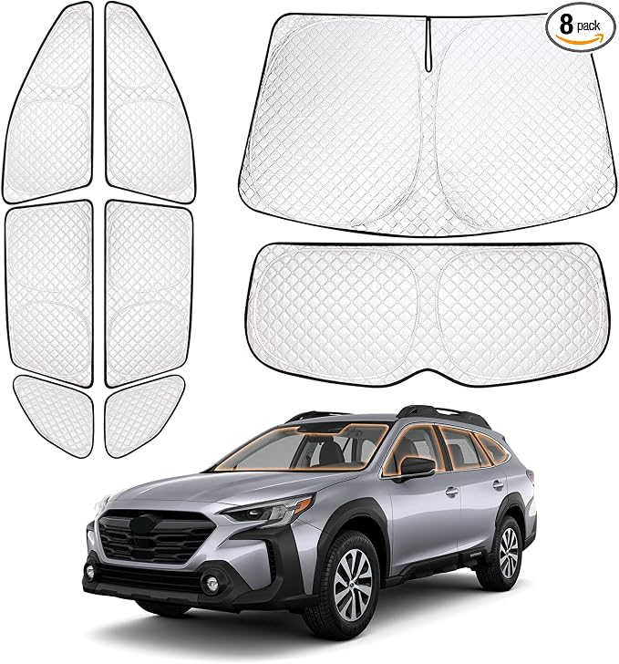 XCBYT 2021-2024 Outback Window Shades, Blackout Sun Insulated 8PCS | 6-Layer blocks heat for lunch breaks, camping. keep full privacy/car cool, Tuck into frames to prevent falling when door open by XCBYT