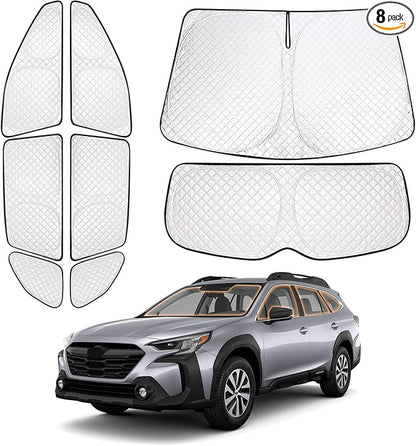 XCBYT 2021-2024 Outback Window Shades, Blackout Sun Insulated 8PCS | 6-Layer blocks heat for lunch breaks, camping. keep full privacy/car cool, Tuck into frames to prevent falling when door open by XCBYT