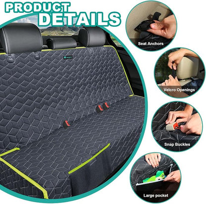 Dog Car Seat Covers for Ford f150/Ram1500/Nissan Frontier/Toyota Tacoma/GMC Canyon/Silverado, Waterproof Pet Back Seat Cover for Trucks, Scratchproof Nonslip Durable Rear Seat Cover for Dogs(Green) - Image 6
