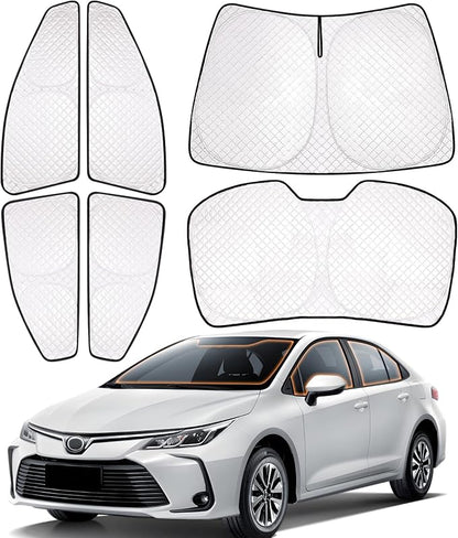 XCBYT 2019-2023 Corolla Window Shades, 6 Pack Blackout Privacy | 6-Layer blocks heat for lunch breaks & camping. keep privacy & car cool, Tuck into frames to prevent falling when doors open - Image 9