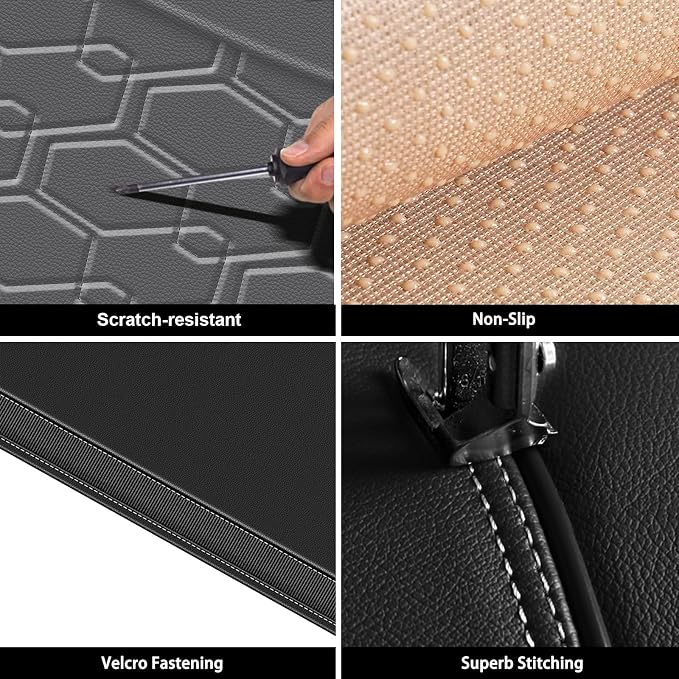 Car Seat Covers for Honda HR-V 2016-2026 2027 Full Set Faux Leather | Waterproof Breathable Scratch Resistant 360° Wrap Airbag Compatible Easy Clean (5 Seats,Black & Grey) - Image 6