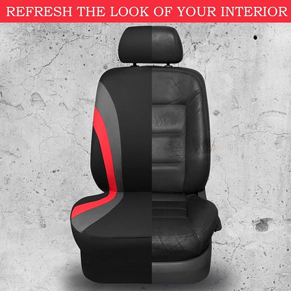 CAR PASS Line Rider Sporty Front Seat Covers,Red Car Seat Covers Two Front Seats Only, Airbag Compatible,Universal Fit Sedans,Cars,Vans,SUV,Truck(Black and Red) - Image 6