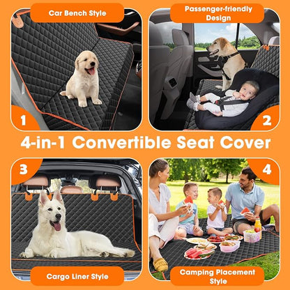 MIXJOY Dog Seat Cover for Back Seat Waterproof Dog Seat Covers for Cars, Car Seat Protector for Dogs, Nonslip Back Seat Cover for Trucks & SUV (Pack of 2) - Image 3