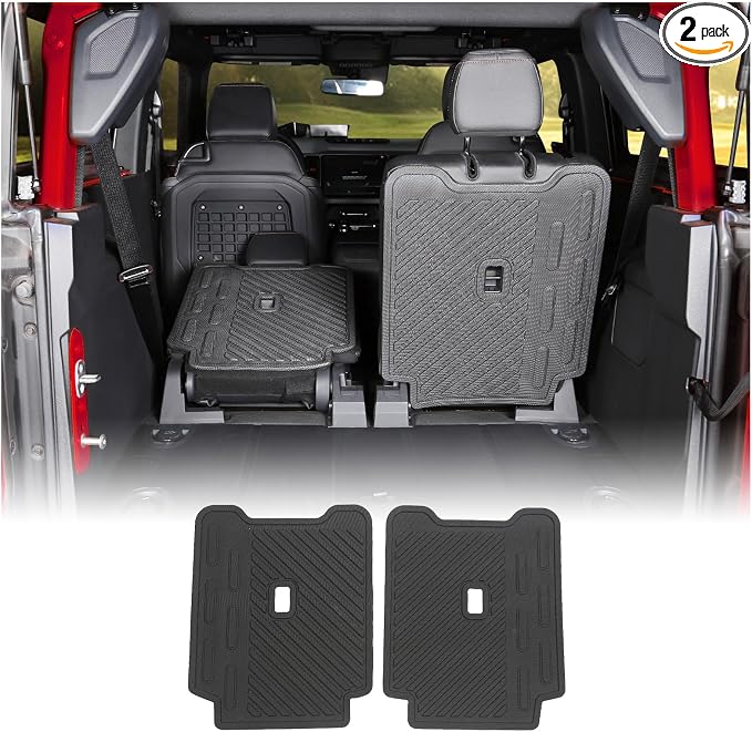 Mabett Rear Seat Backrest Mat for 2021-2026 Ford Bronco 2-Door Only | Not for Bronco Sport or 4-Door, 2-Piece Hook-and-Loop Fit, Heavy-Duty TPE for Pets and Cargo, Removable Washable Protection by Mabett