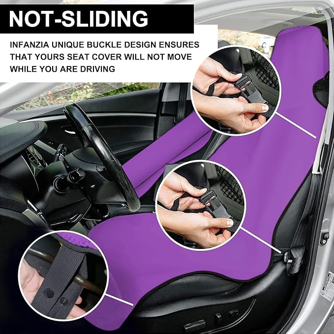 INFANZIA Waterproof Car Seat Cover Towel, Non-Slip Neoprene, Purple,1PCS | Carseat Protector Machine-Washable & Removable Universal fit SUV,Trunks, Absorbs sweat, for Gym/Yoga/Workout - Image 5